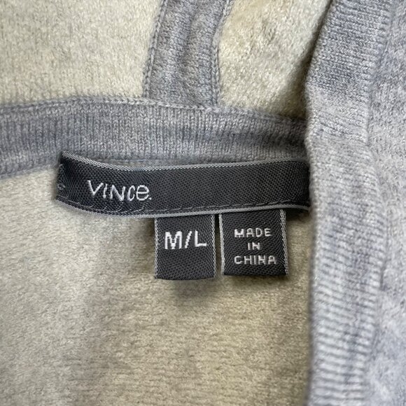 Vince Wool Double Face Hooded Poncho Sweater Gray M/L - Picture 3 of 9